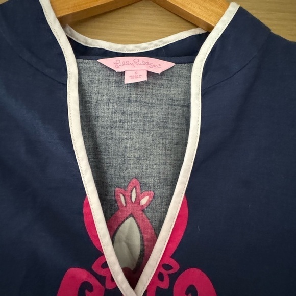 Lilly Pulitzer Pullover V-Neck Cotton Deep Slit Tunic / small - Picture 4 of 9